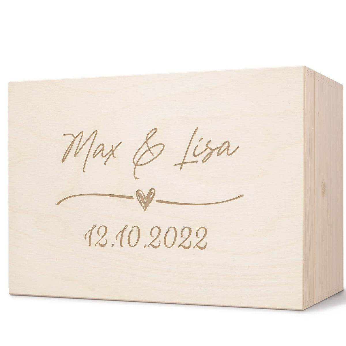 Erinnerungskiste mit Gravur im Wedding Love Design - zur Hochzeit als Andenken