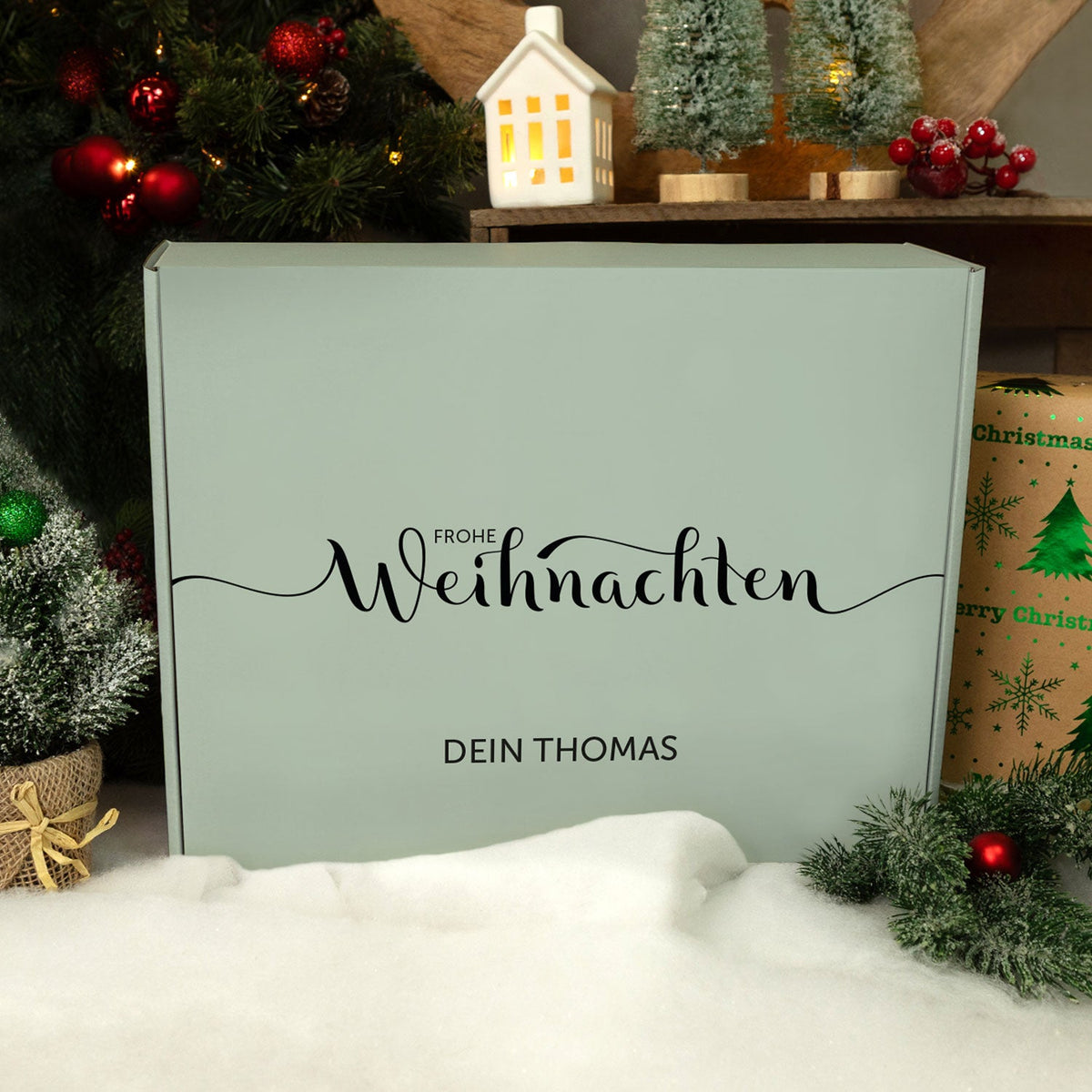 Personalisierte DIY Geschenkbox - Frohe Weihnachten mit Wunschtext