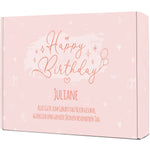 Personalisierte DIY Geschenkbox - Rosa Happy Birthday mit Wunschtext
