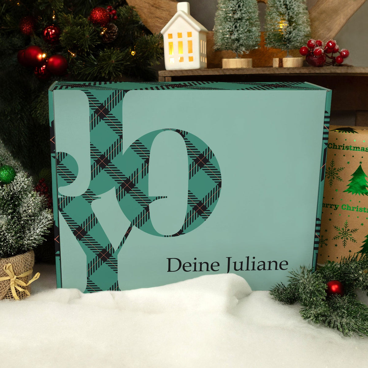 Personalisierte DIY Geschenkbox im Joy Design mit Wunschtext
