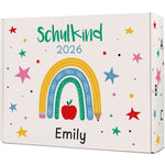 Personalisierte Geschenkbox - Schulkind Regenbogen - Einschulung