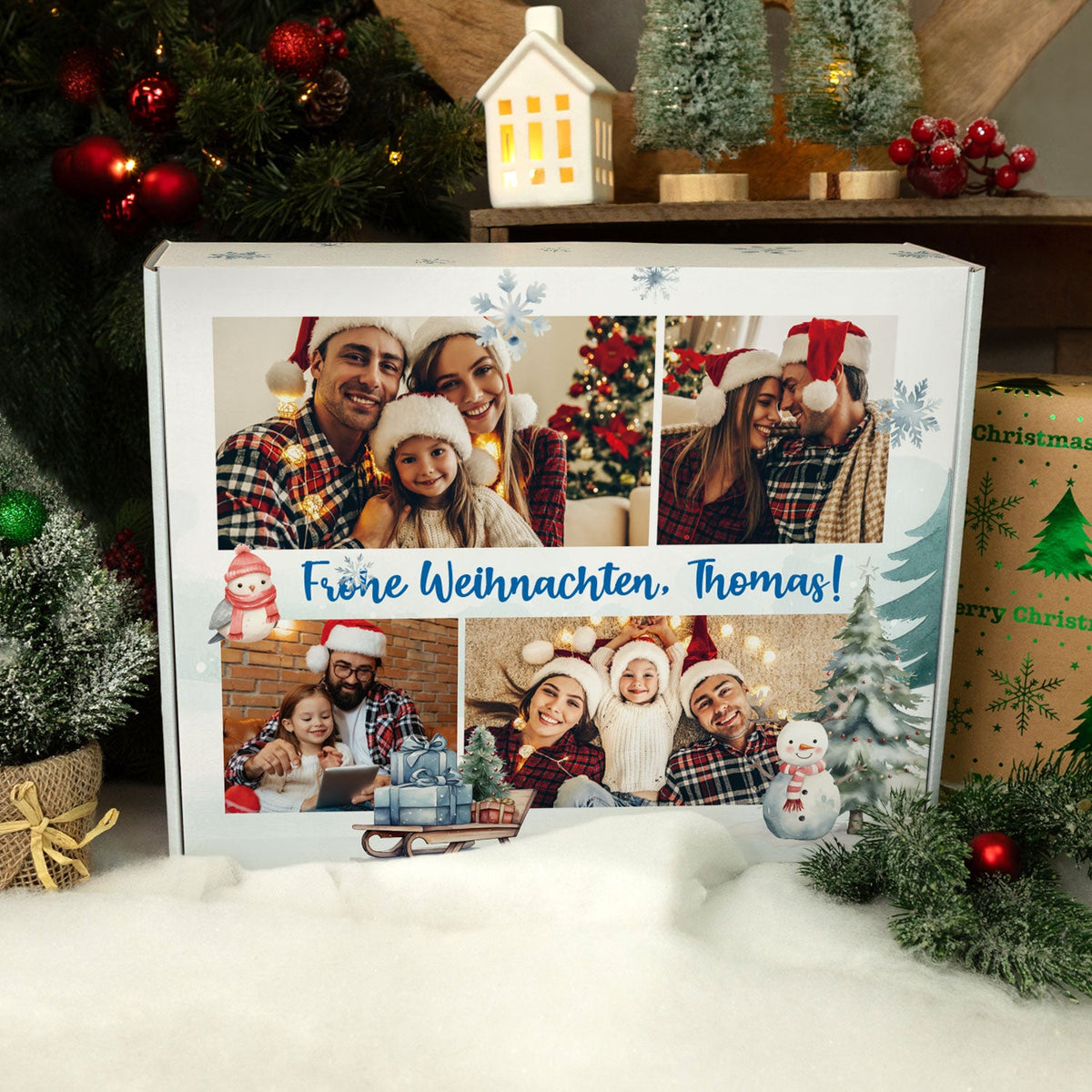 Personalisierte DIY Geschenkbox mit 4 Fotos & Wunschtext