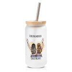 Glasbecher mit Bambusdeckel & Trinkhalm - Konfiguration Freundin