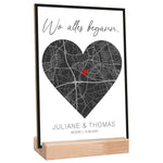 Holzschild "Wo alles begann" - Personalisiertes Geschenk mit Wunschkoordinaten