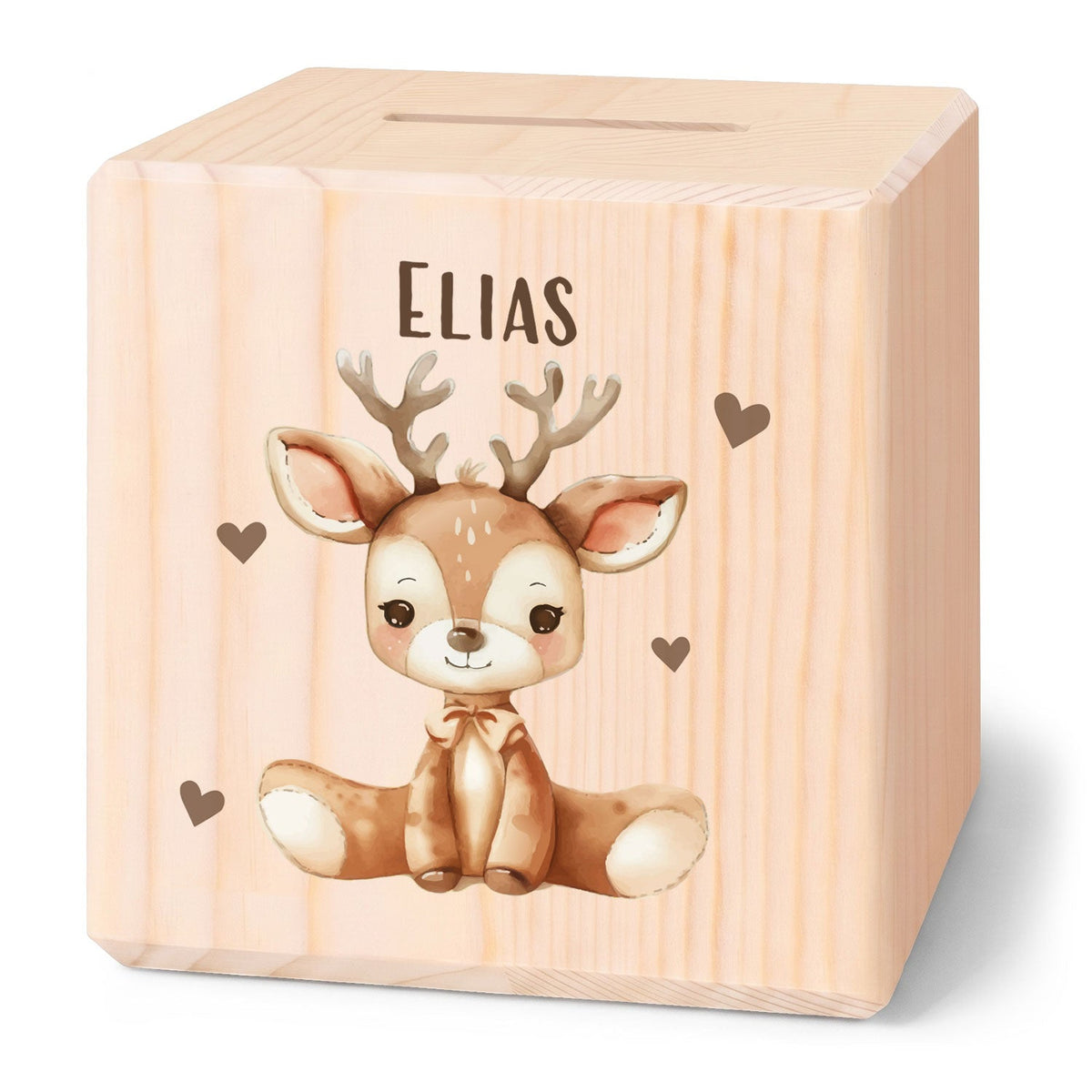 Spardose aus Holz - Tiere Kinder