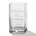 Blumenvase mit Gravur - Glück ist eine Freundin - Deko Vase als Geschenk