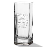 Blumenvase mit Gravur - Glück ist eine Freundin - Deko Vase als Geschenk