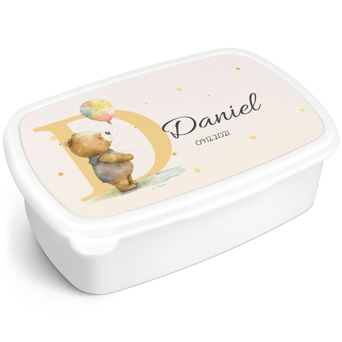 Bedruckte Lunchbox für Kinder - Initialen mit Tier