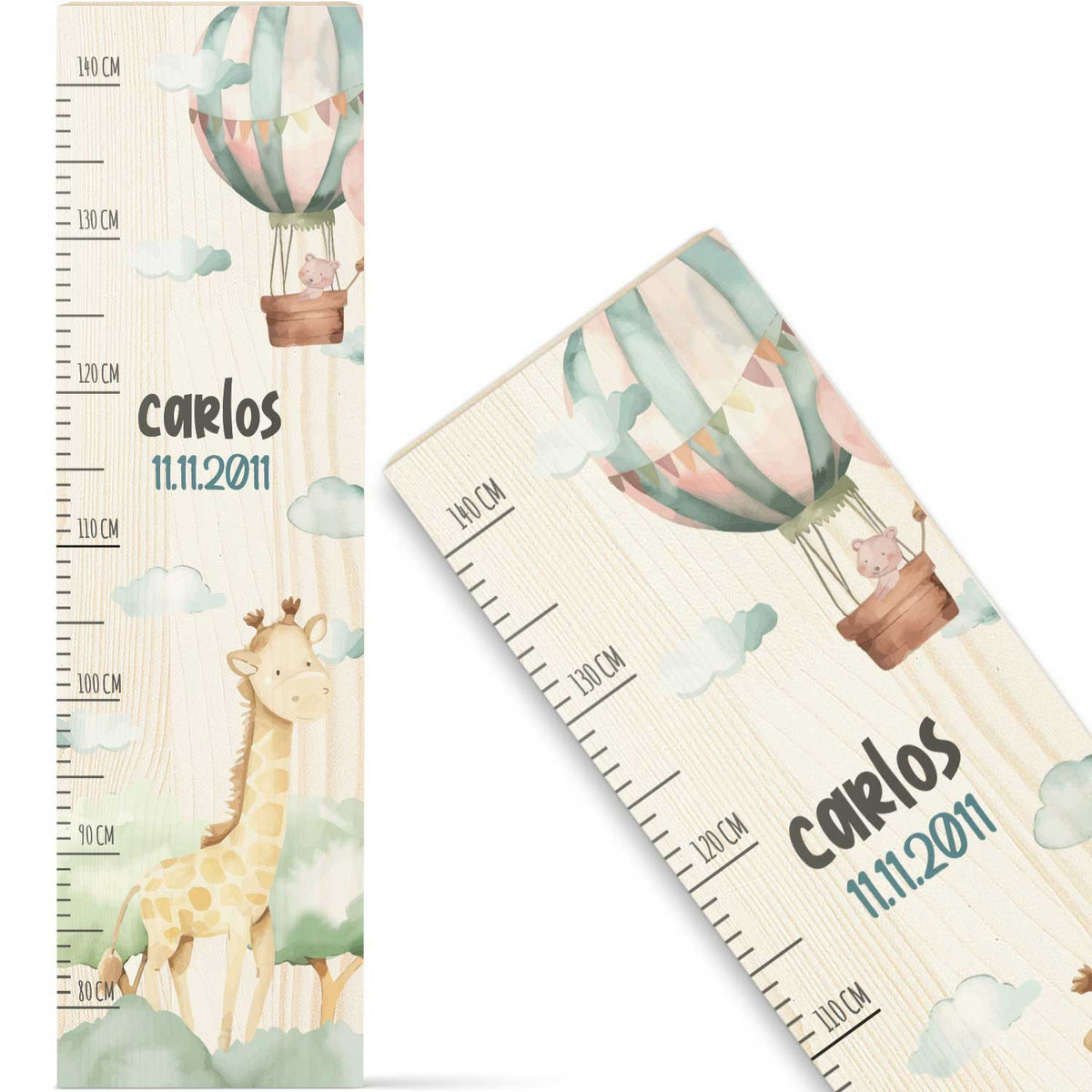 Messlatte mit Namen für Kinder im Giraffe Design Namma Markt