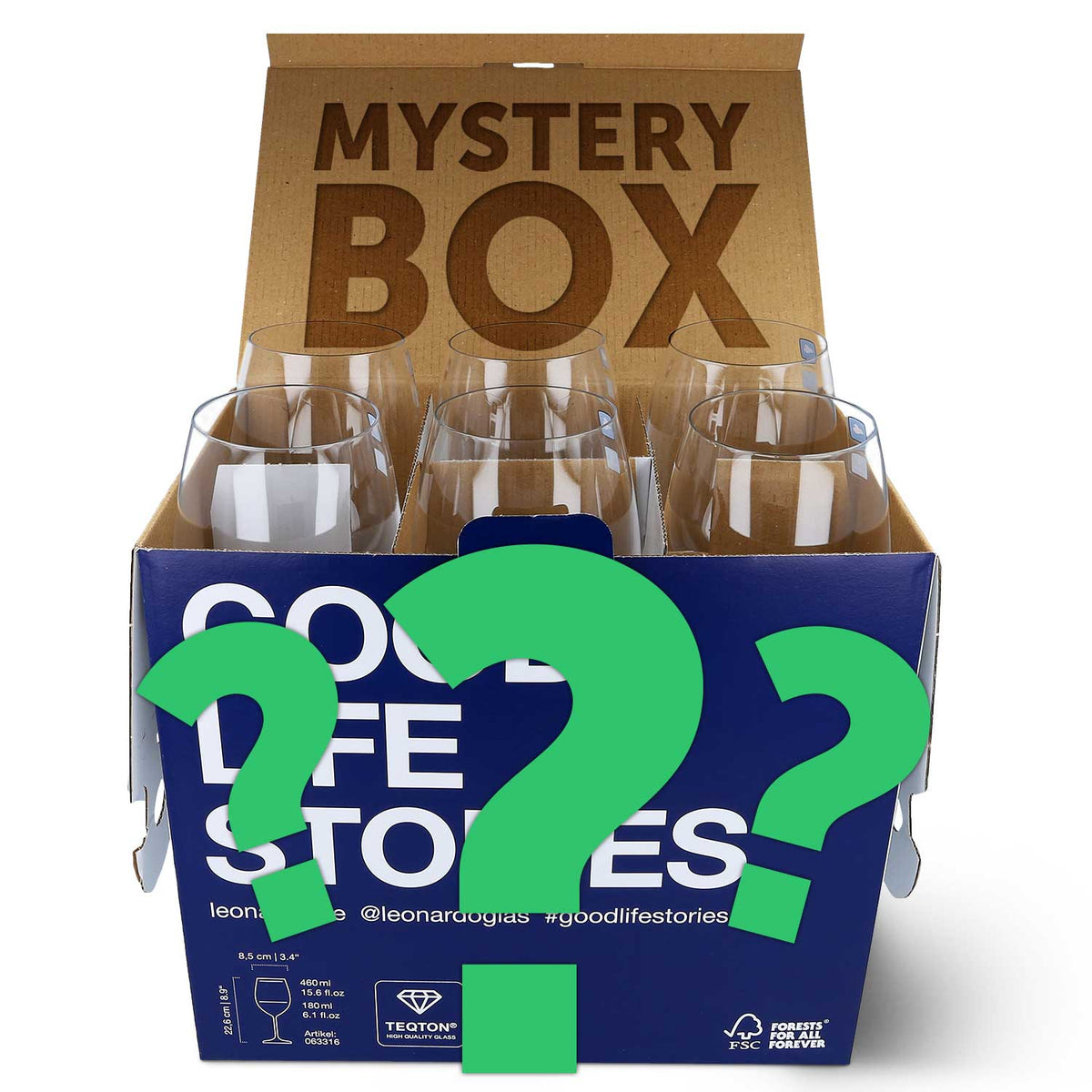 Stölzle Lausitz Weinglas Mystery Box - 6 zufällig gravierte Gläser