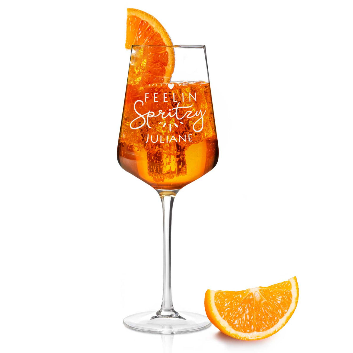 Stölzle Lausitz Weinglas mit Gravur - "Feelin Spritzy" mit Name