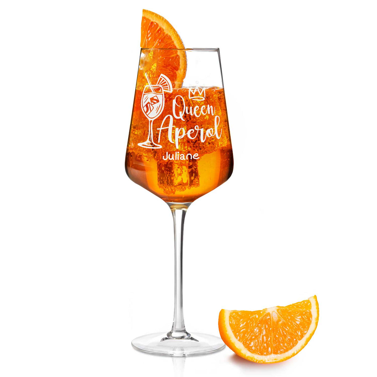 Stölzle Lausitz Weinglas mit Gravur - "Queen Aperol" mit Namen