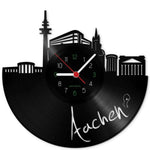 Wanduhr aus Vinyl Skyline Aachen Namma Markt