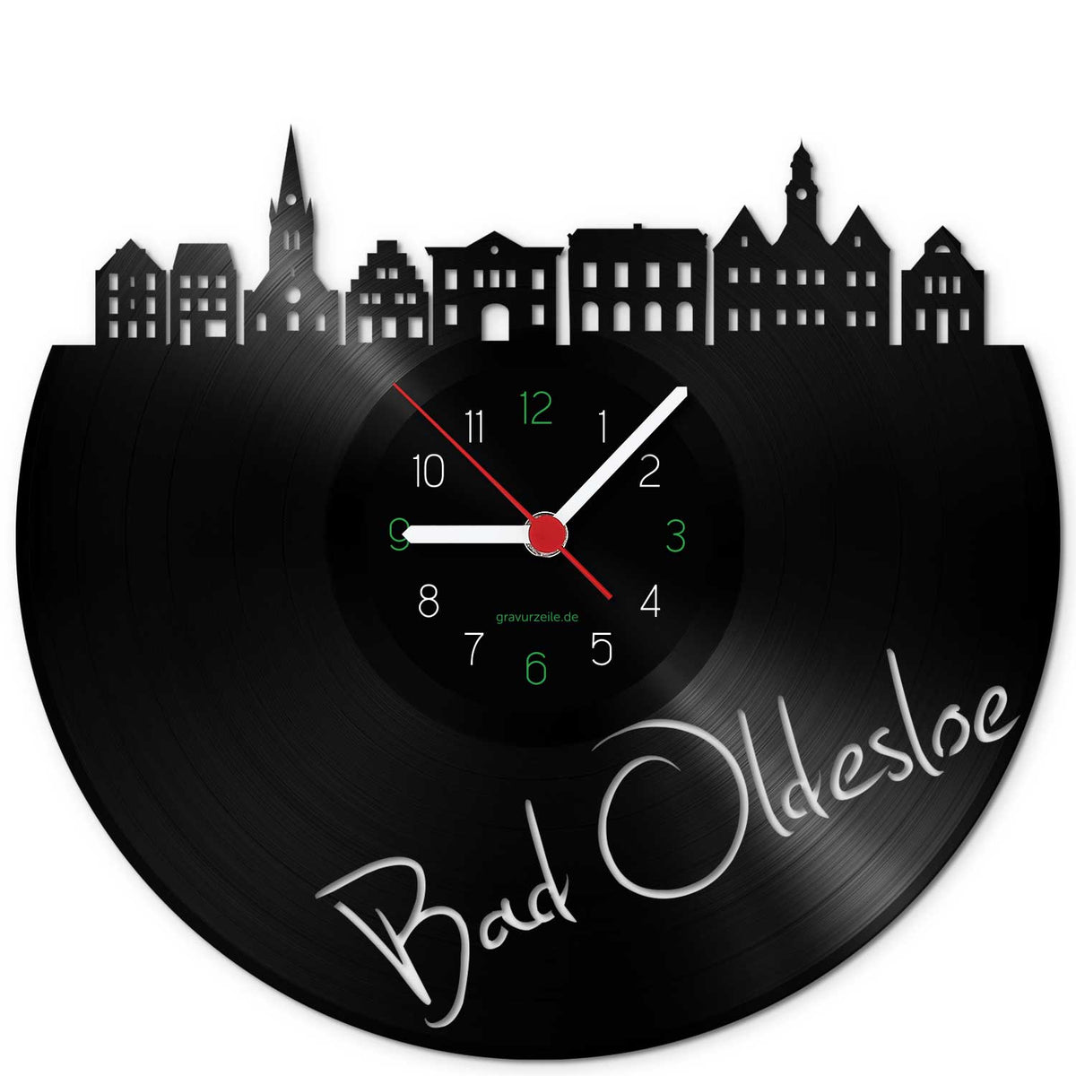 Wanduhr aus Vinyl Skyline Bad Oldesloe