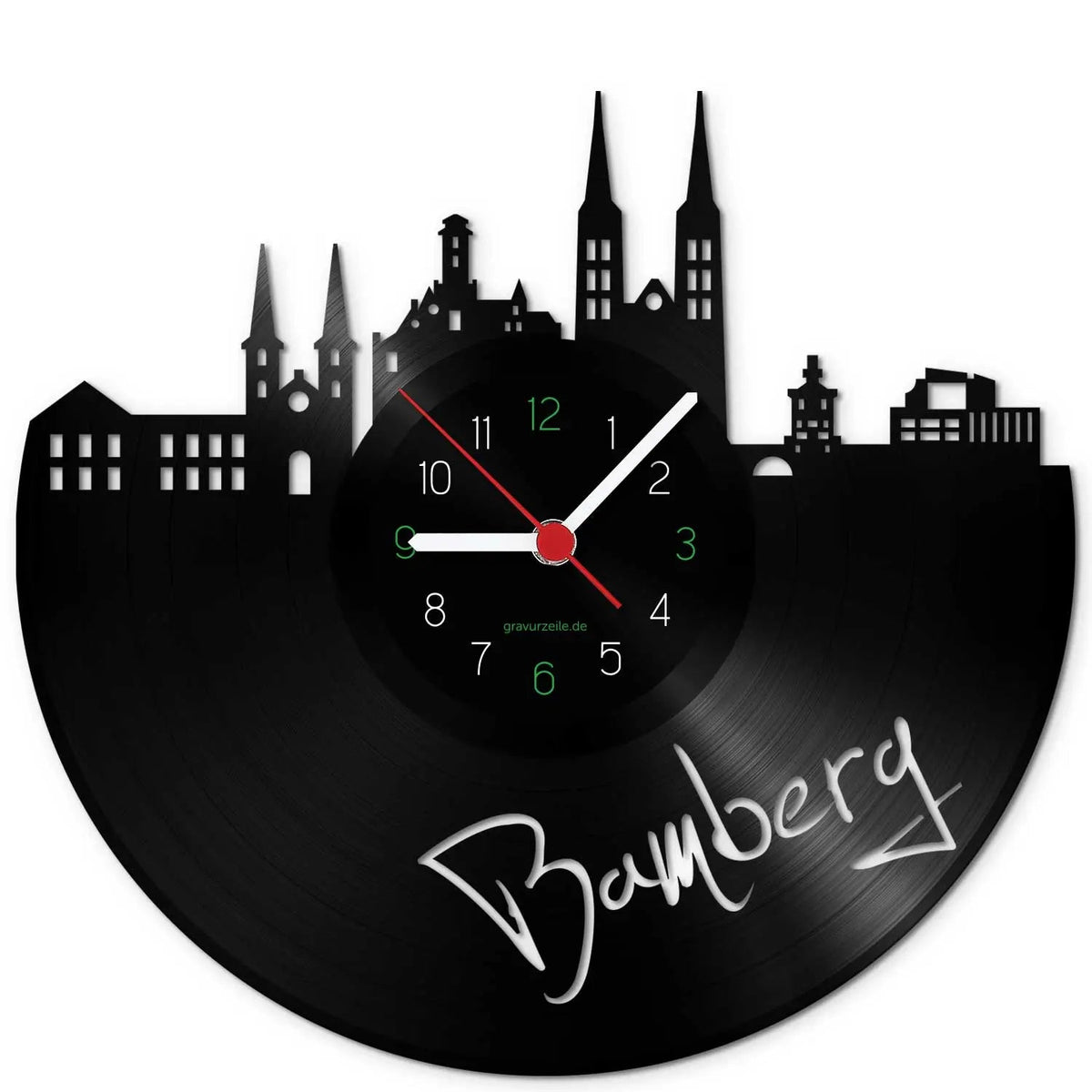 Wanduhr aus Vinyl Skyline Bamberg