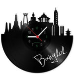 Wanduhr aus Vinyl Skyline Bangkok