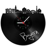 Wanduhr aus Vinyl Skyline Bayern