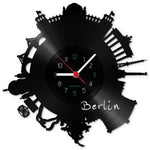 Wanduhr aus Vinyl Skyline Berlin 2017