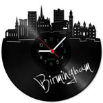Wanduhr aus Vinyl Skyline Birmingham