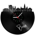 Wanduhr aus Vinyl Skyline Bonn