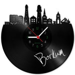 Wanduhr aus Vinyl Skyline Borkum