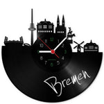 Wanduhr aus Vinyl Skyline Bremen