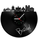 Wanduhr aus Vinyl Skyline Brüssel