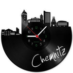 Wanduhr aus Vinyl Skyline Chemnitz
