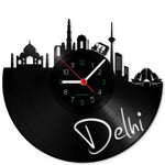 Wanduhr aus Vinyl Skyline Delhi