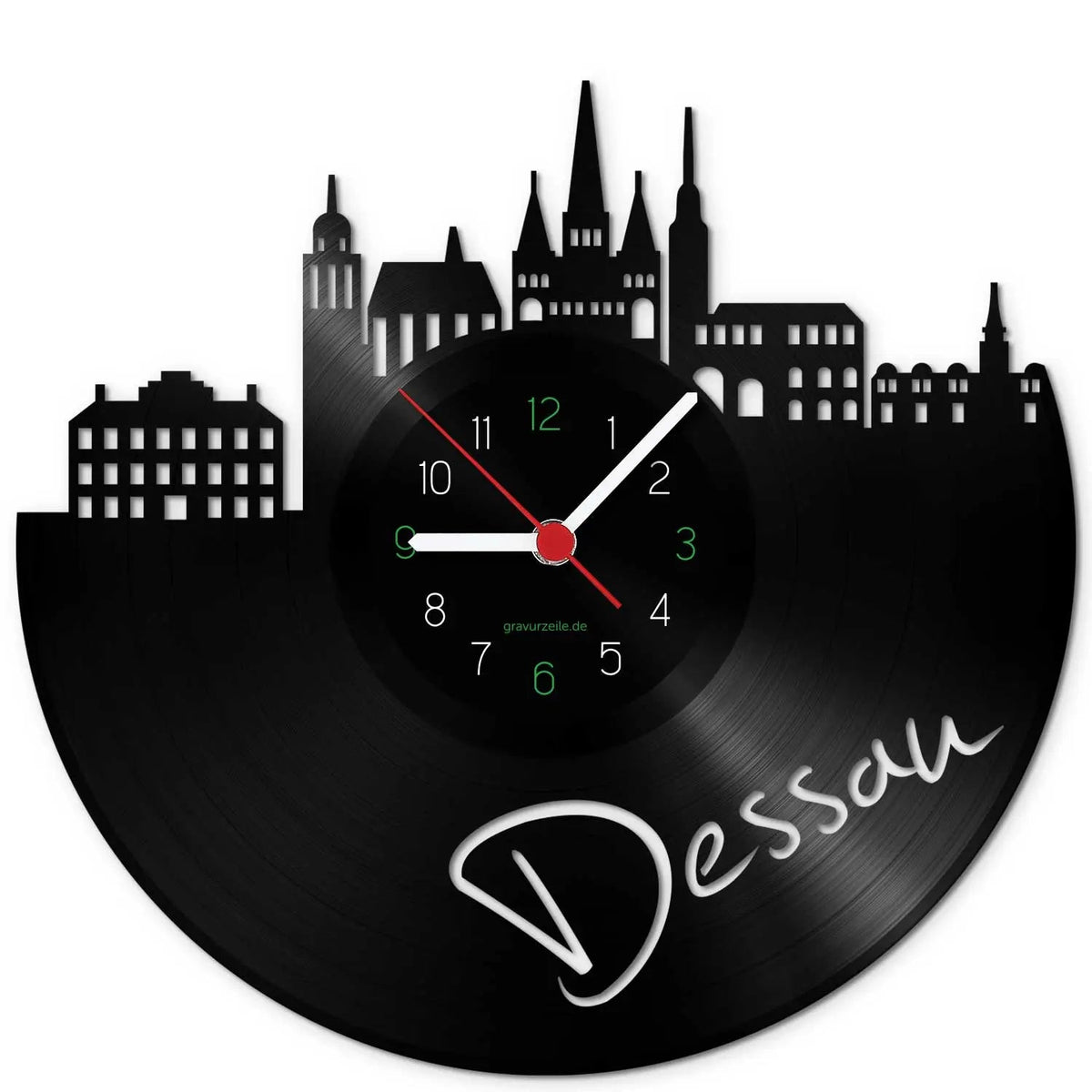 Wanduhr aus Vinyl Skyline Dessau