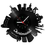 Wanduhr aus Vinyl Skyline Dortmund 2017