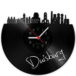 Wanduhr aus Vinyl Skyline Duisburg