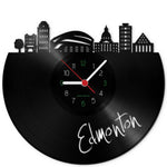 Wanduhr aus Vinyl Skyline Edmonton