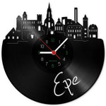 Wanduhr aus Vinyl Skyline Epe