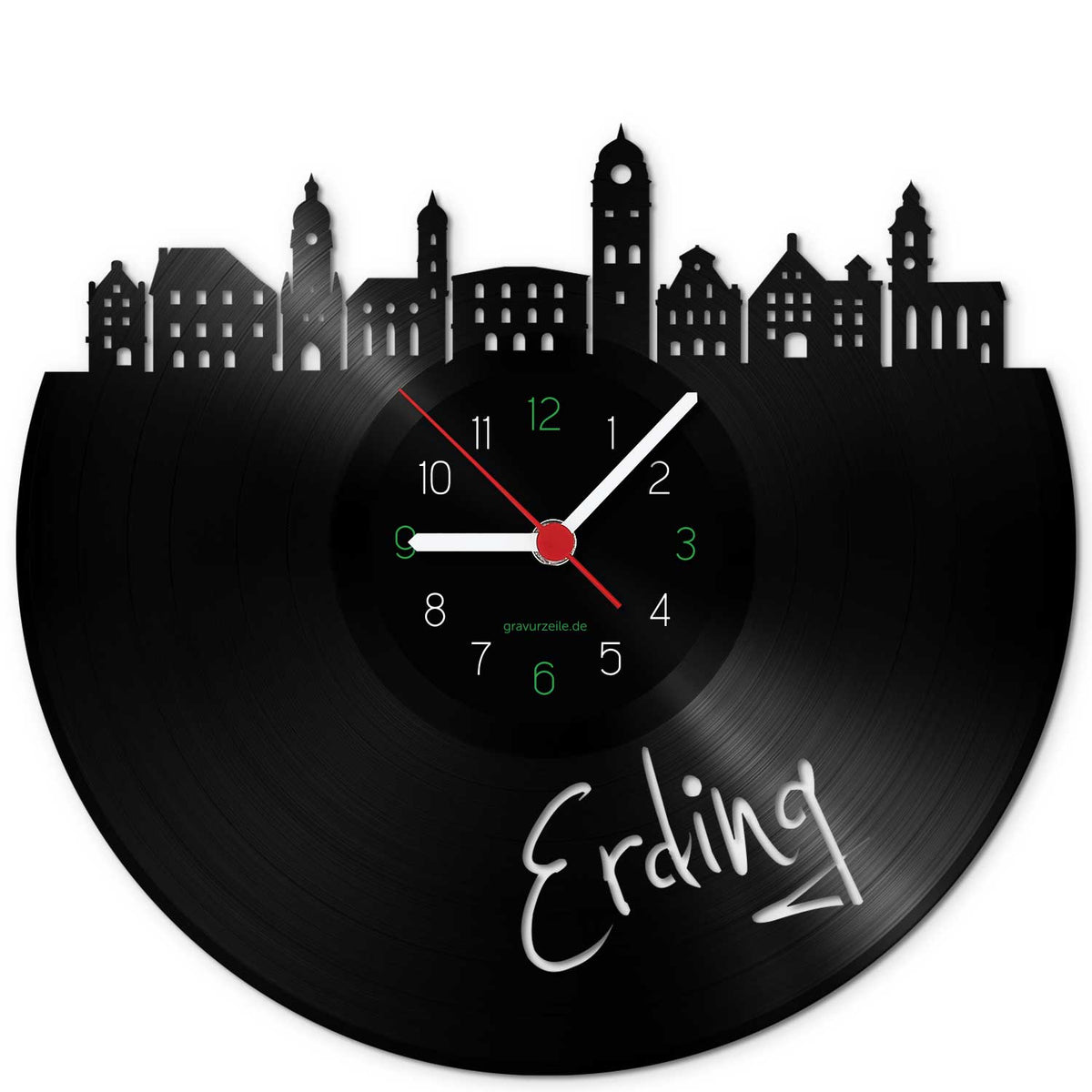 Wanduhr aus Vinyl Skyline Erding