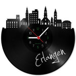 Wanduhr aus Vinyl Skyline Erlangen