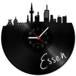 Wanduhr aus Vinyl Skyline Essen