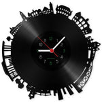 Wanduhr aus Vinyl Skyline Freiburg 2017