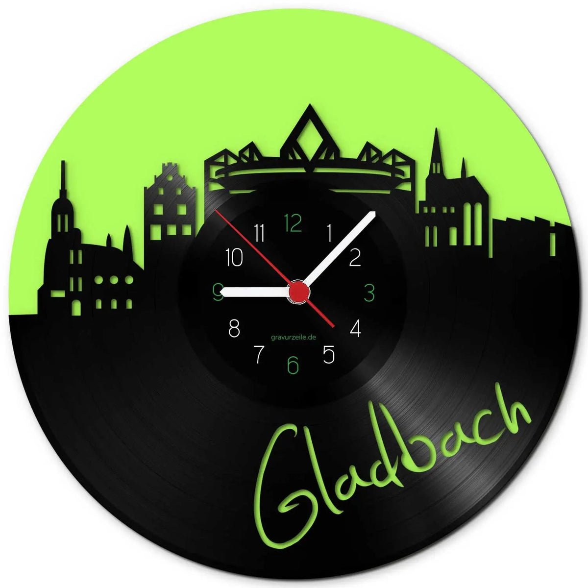 Wanduhr aus Vinyl Gladbach Fan Uhr Colored