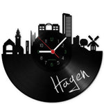 Wanduhr aus Vinyl Skyline Hagen
