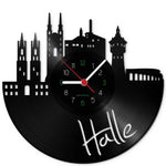 Wanduhr aus Vinyl Skyline Halle an der Saale