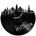 Wanduhr aus Vinyl Skyline Hattingen