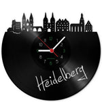 Wanduhr aus Vinyl Skyline Heidelberg