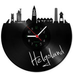 Wanduhr aus Vinyl Skyline Helgoland