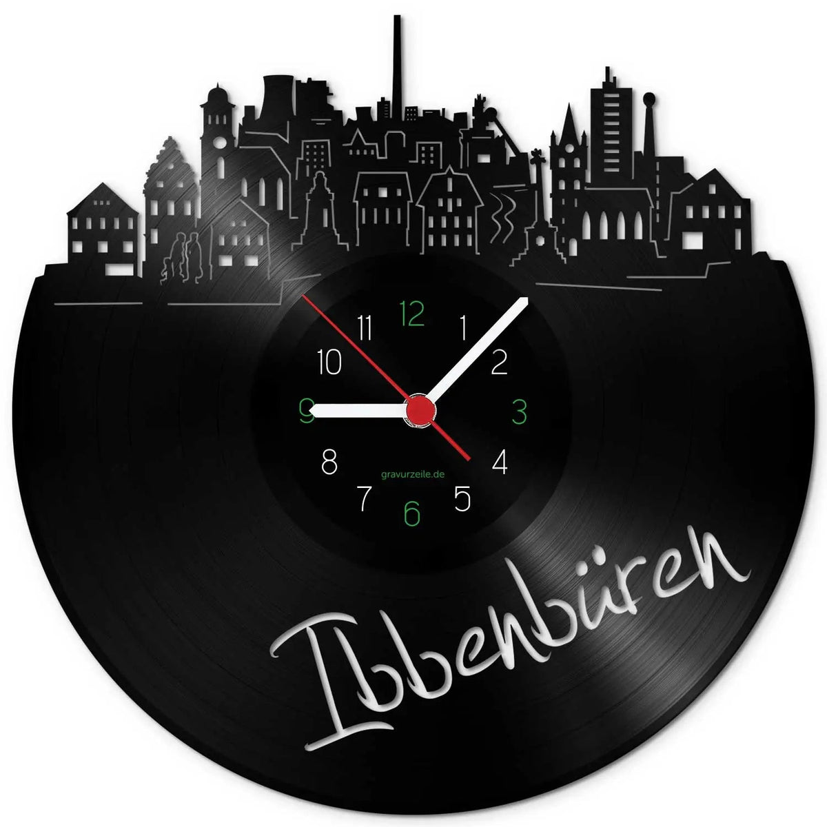 Wanduhr aus Vinyl Skyline Ibbenbüren