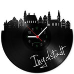 Wanduhr aus Vinyl Skyline Ingolstadt
