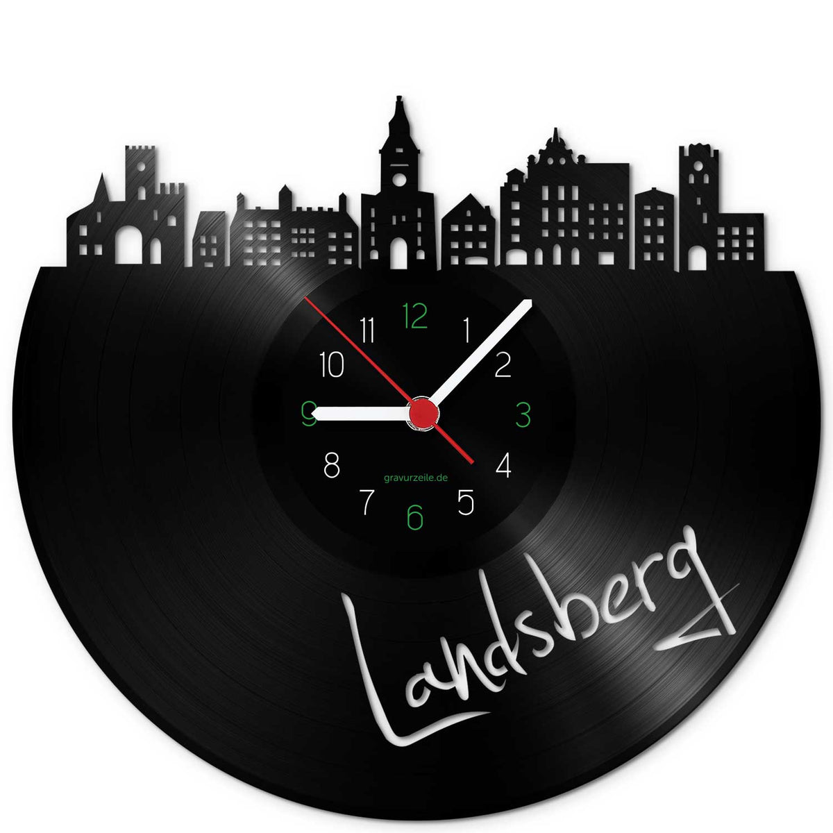 Wanduhr aus Vinyl Skyline Landsberg