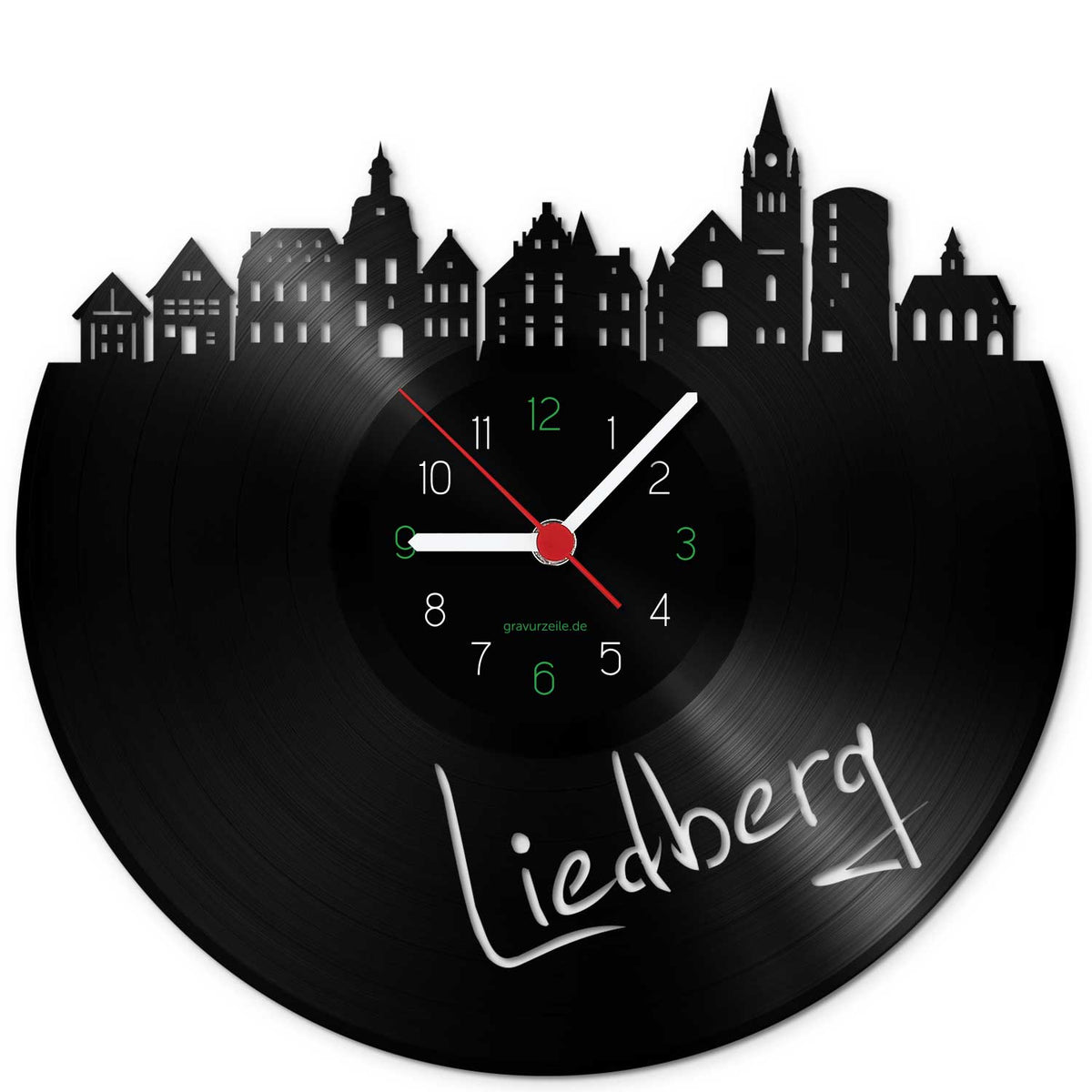 Wanduhr aus Vinyl Skyline Liedberg