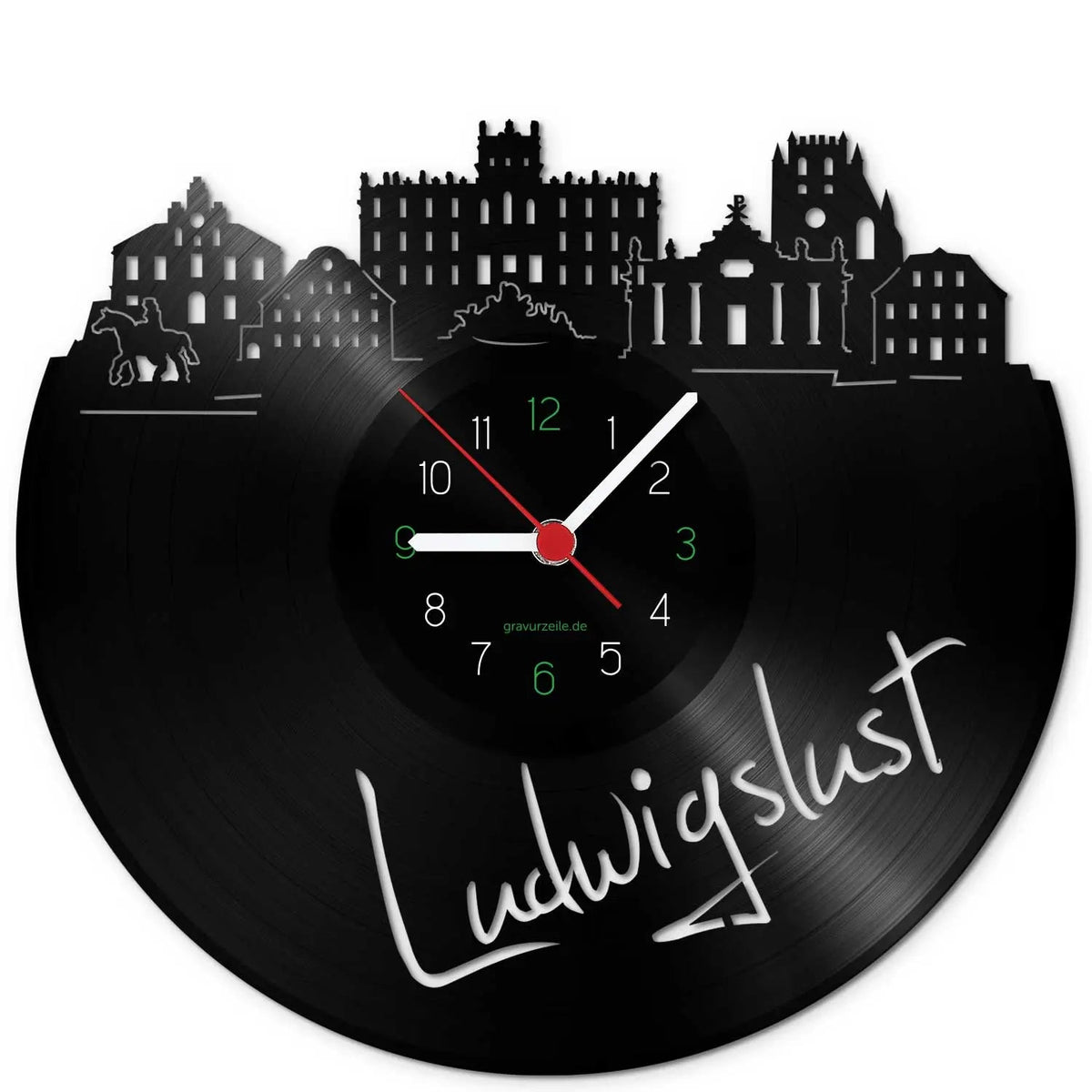 Wanduhr aus Vinyl Skyline Ludwigslust