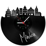 Wanduhr aus Vinyl Skyline Minden